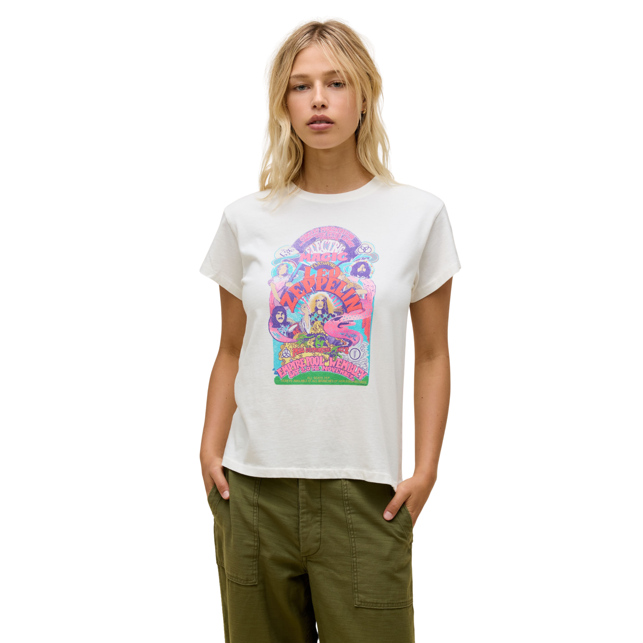 Led Zeppelin Electric Magic Tour Tee Front View with Model