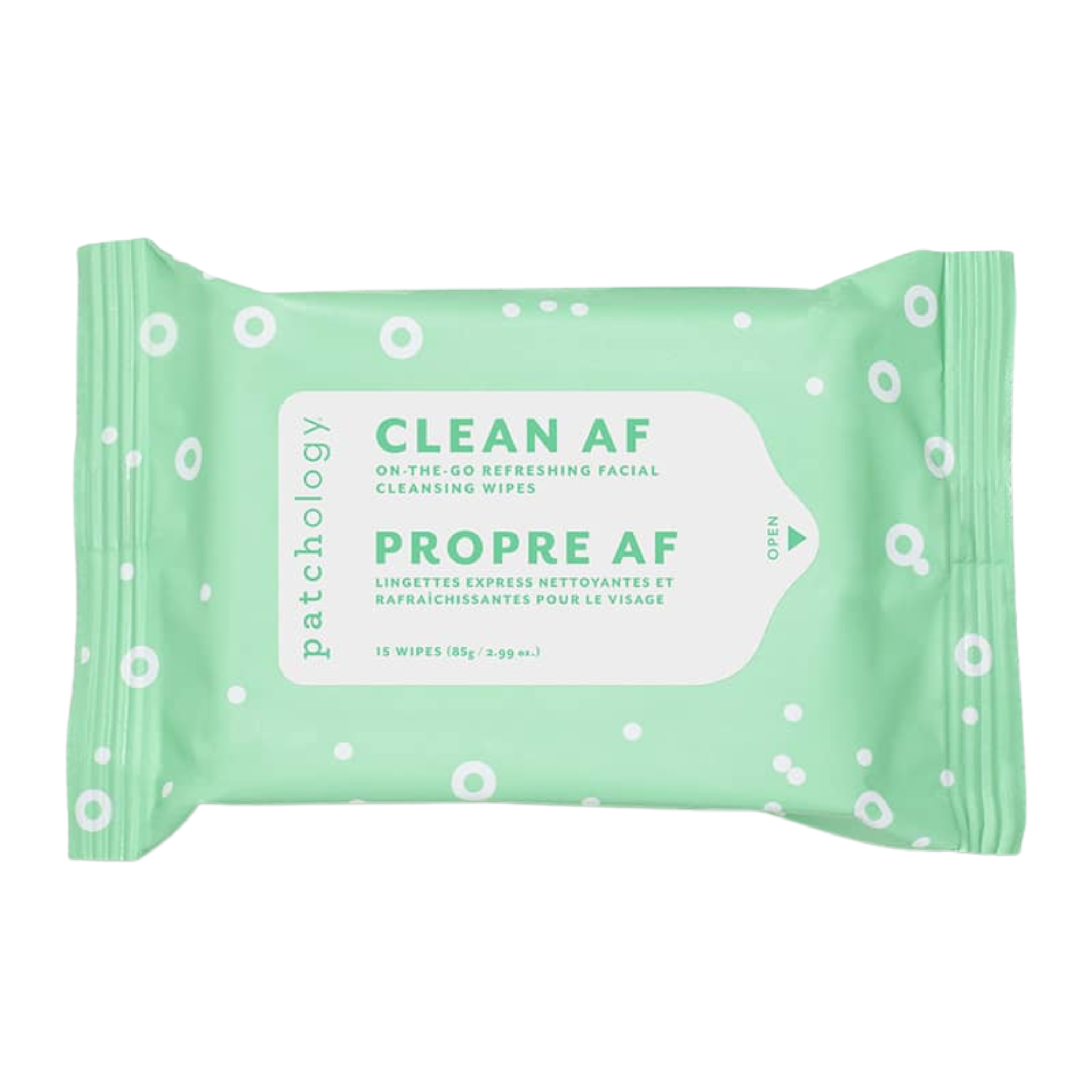 Clean AF Facial Cleansing Wipes Front View
