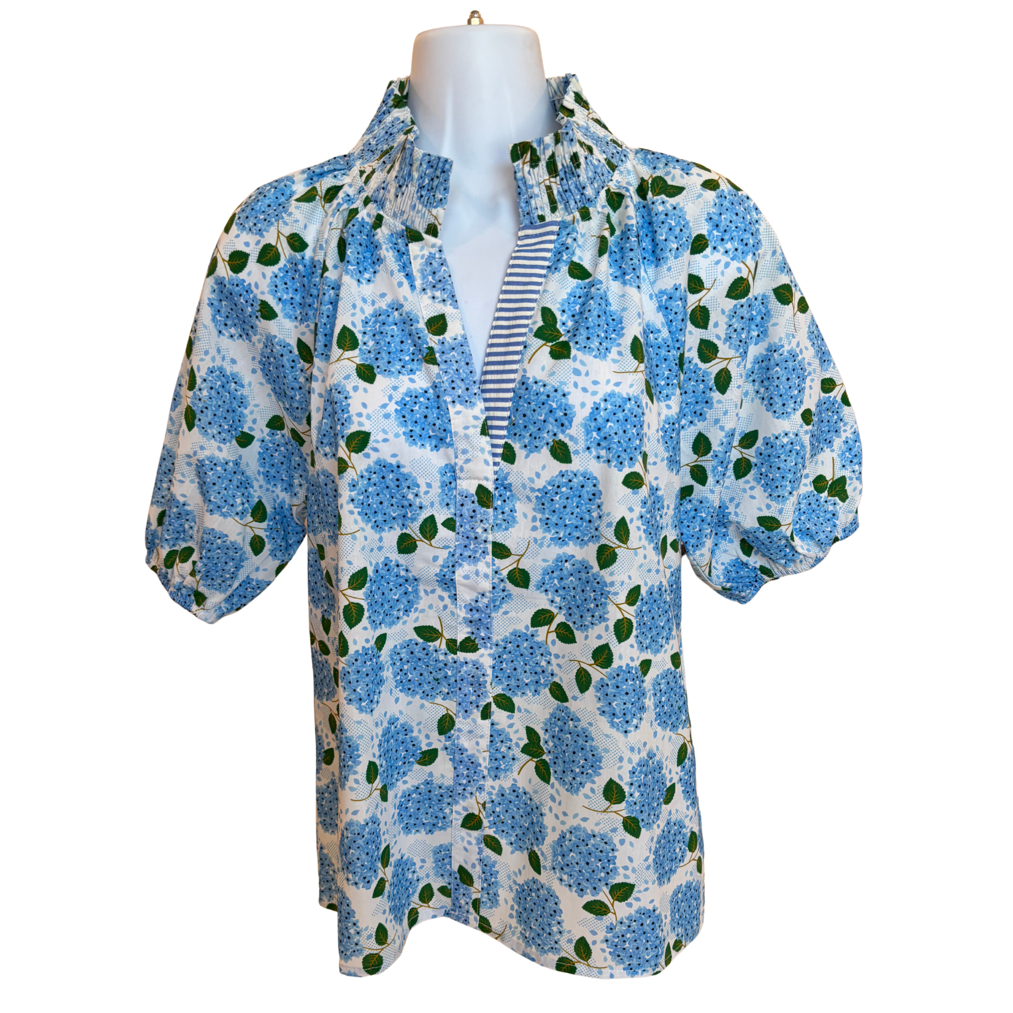 Puff Sleeve Flower Print Top - Fairley Fancy