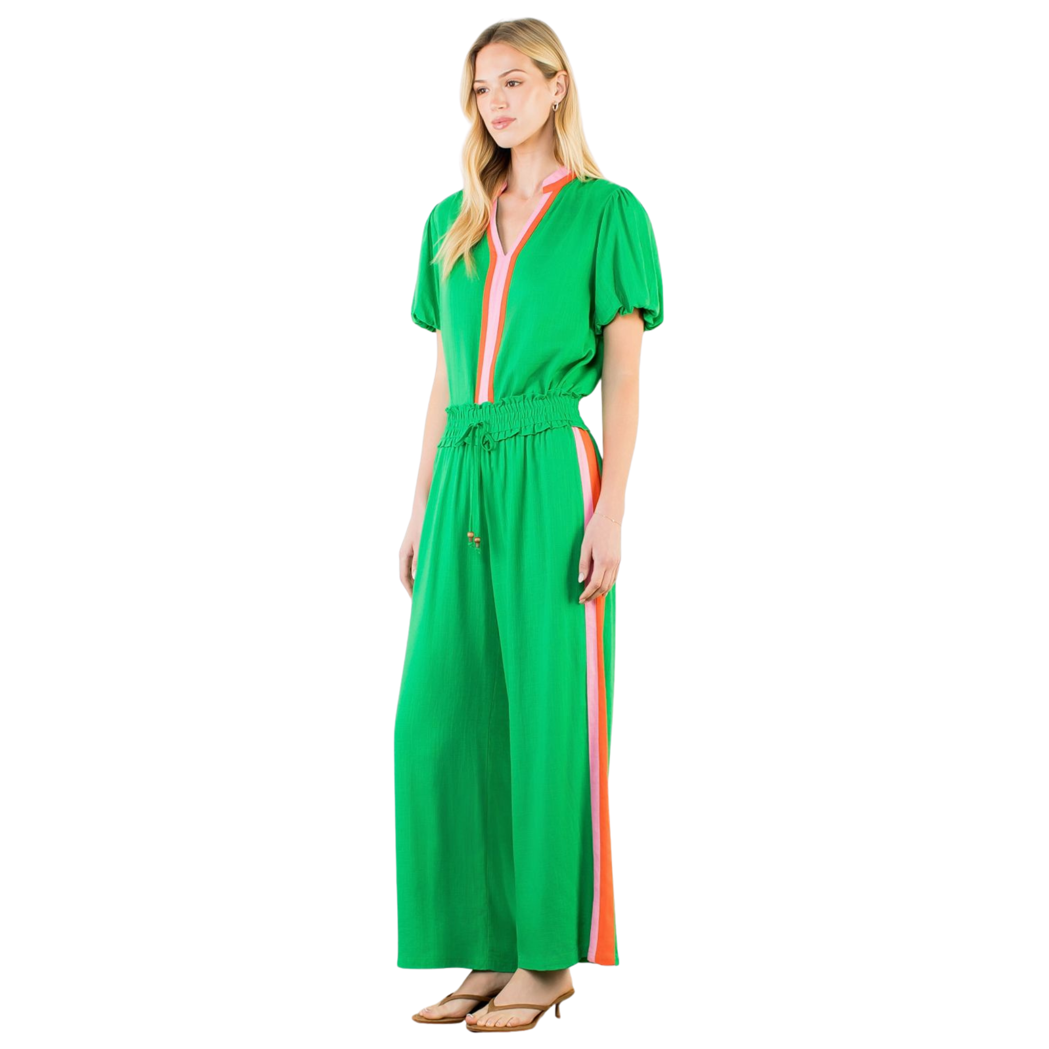 Wide Leg Stripe Pants-Fairley Fancy