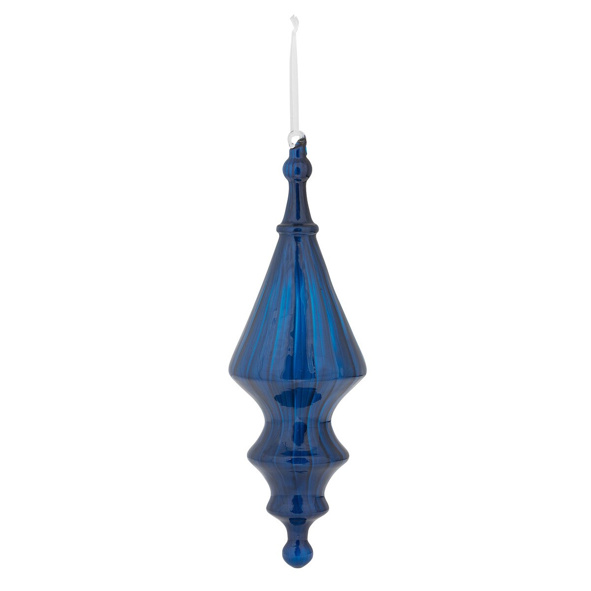 Glass Sapphire Blue Finial Ornament - Fairley Fancy