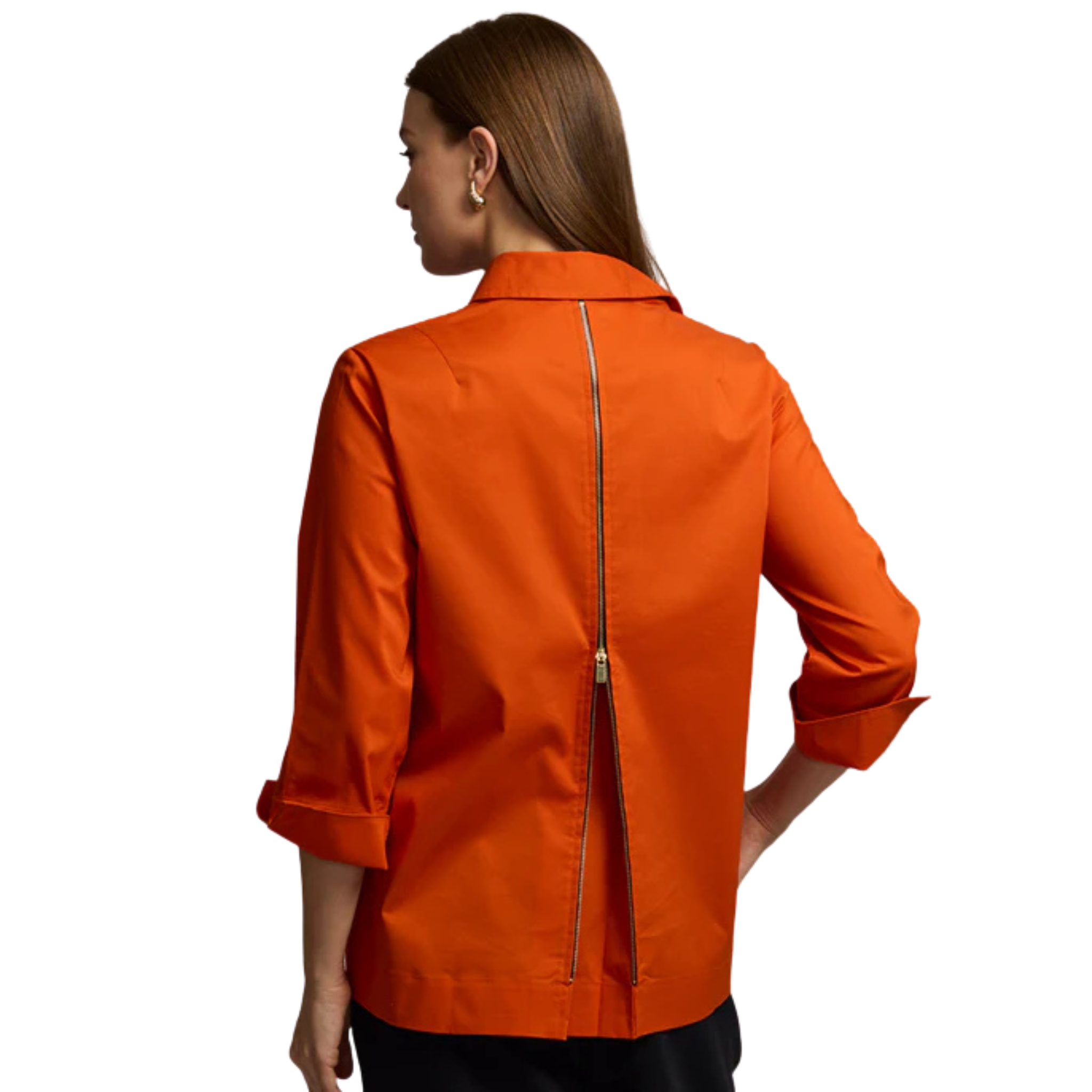 Xena 3/4 Sleeve Zip Back Shirt-Fairley Fancy2