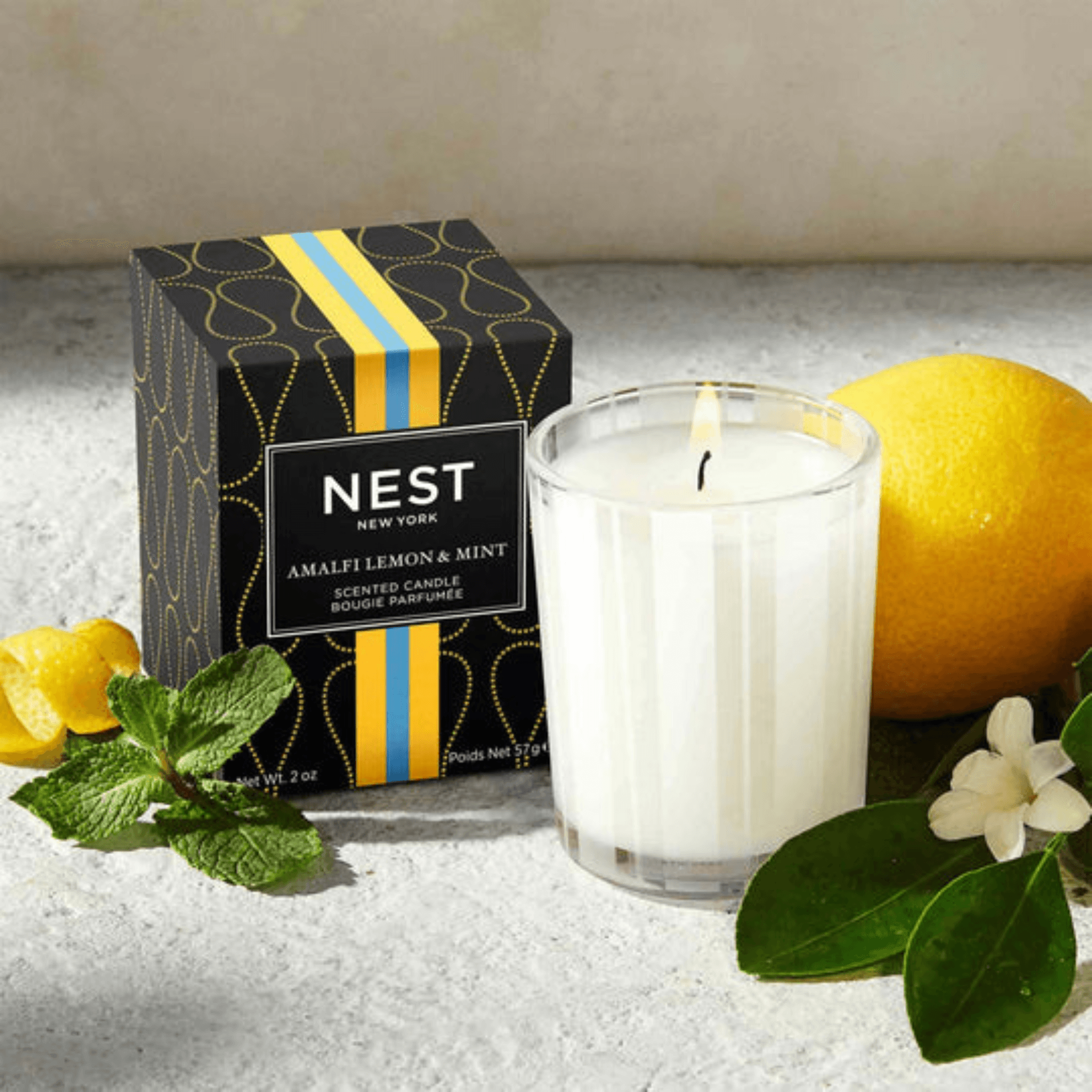 Amalfi Lemon & Mint Votive Candle - Fairley Fancy