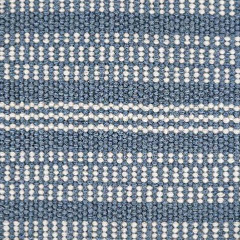 Benton Flatweave Rug in Blue and White Stripes - Fairley Fancy