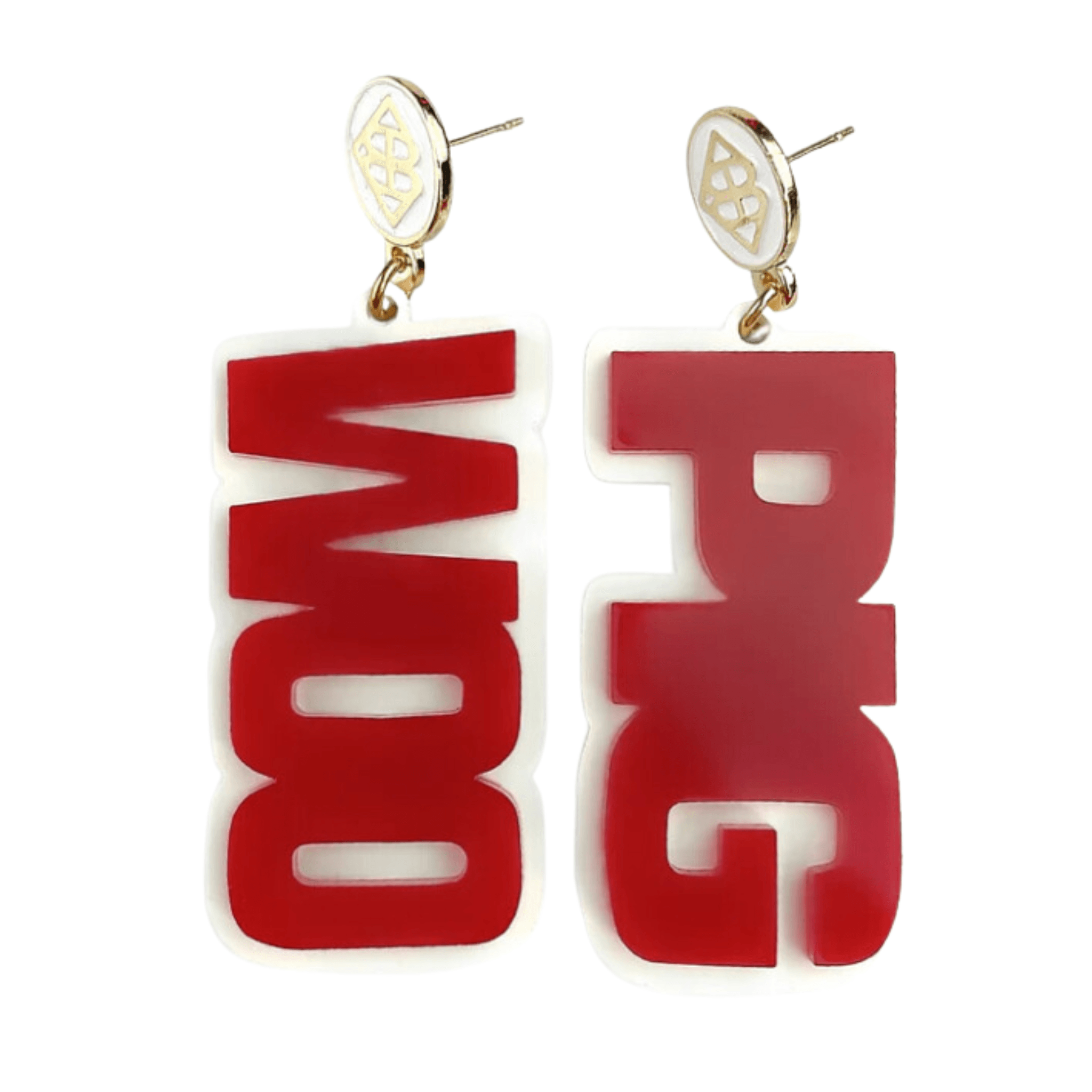 Cardinal Red WOO PIG Earrings - Fairley Fancy