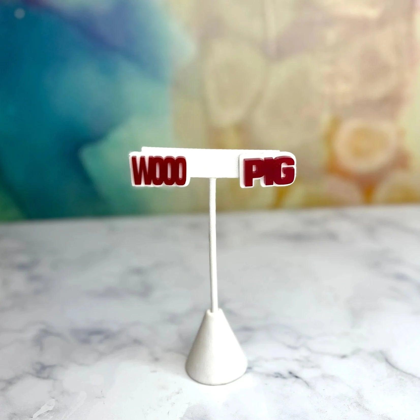 Cardinal Red WOO Pig Studs - Fairley Fancy