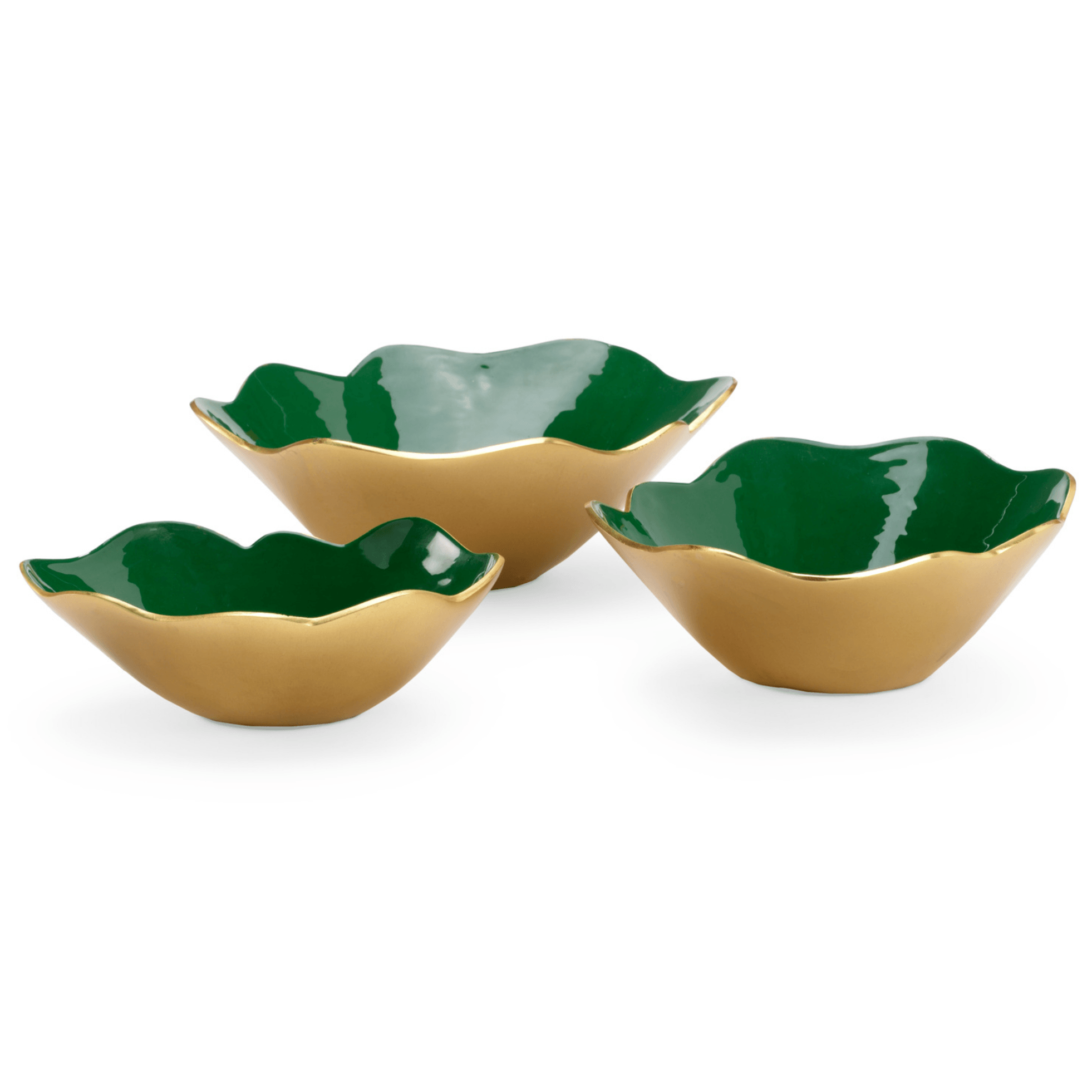 Emerald Enameled Bowls - Fairley Fancy
