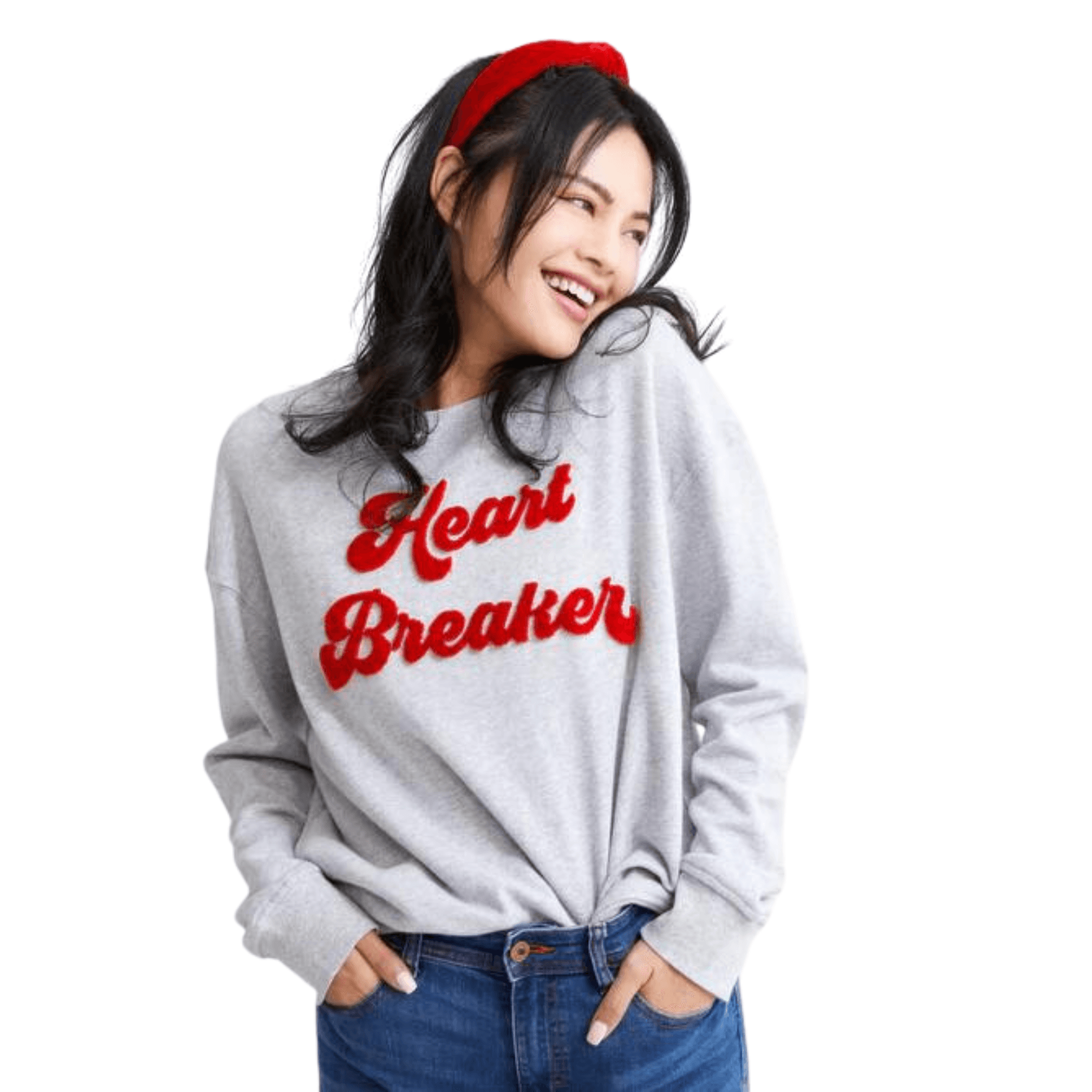 "Heart Breaker" Sweatshirt in Grey - Fairley Fancy
