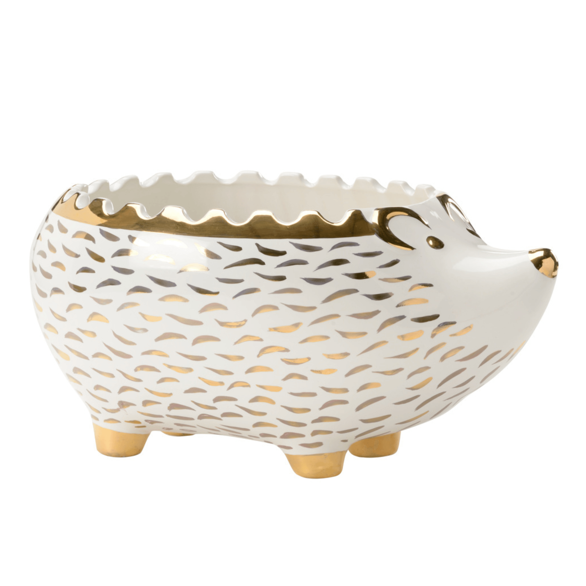 Hedgehog Bowl - White/Gold - Fairley Fancy