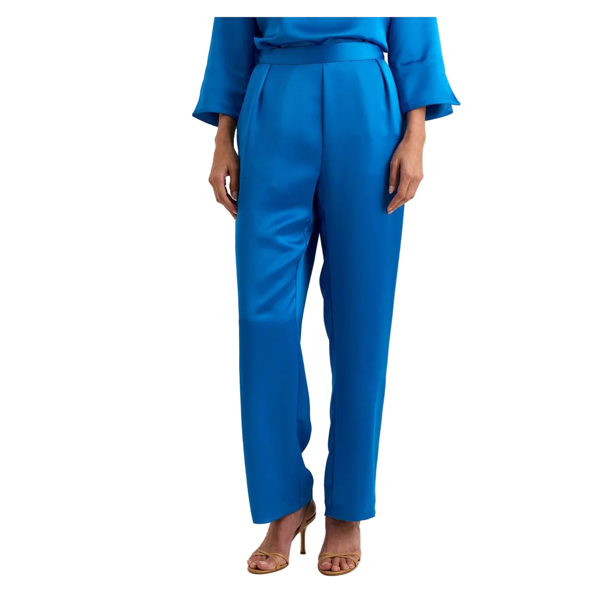 Hostess Liquid Satin Pant in Ocean Blue - Fairley Fancy
