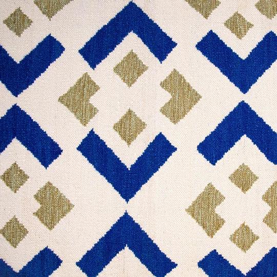 Knox Kilim Rug in Blue and Yellow - Fairley Fancy
