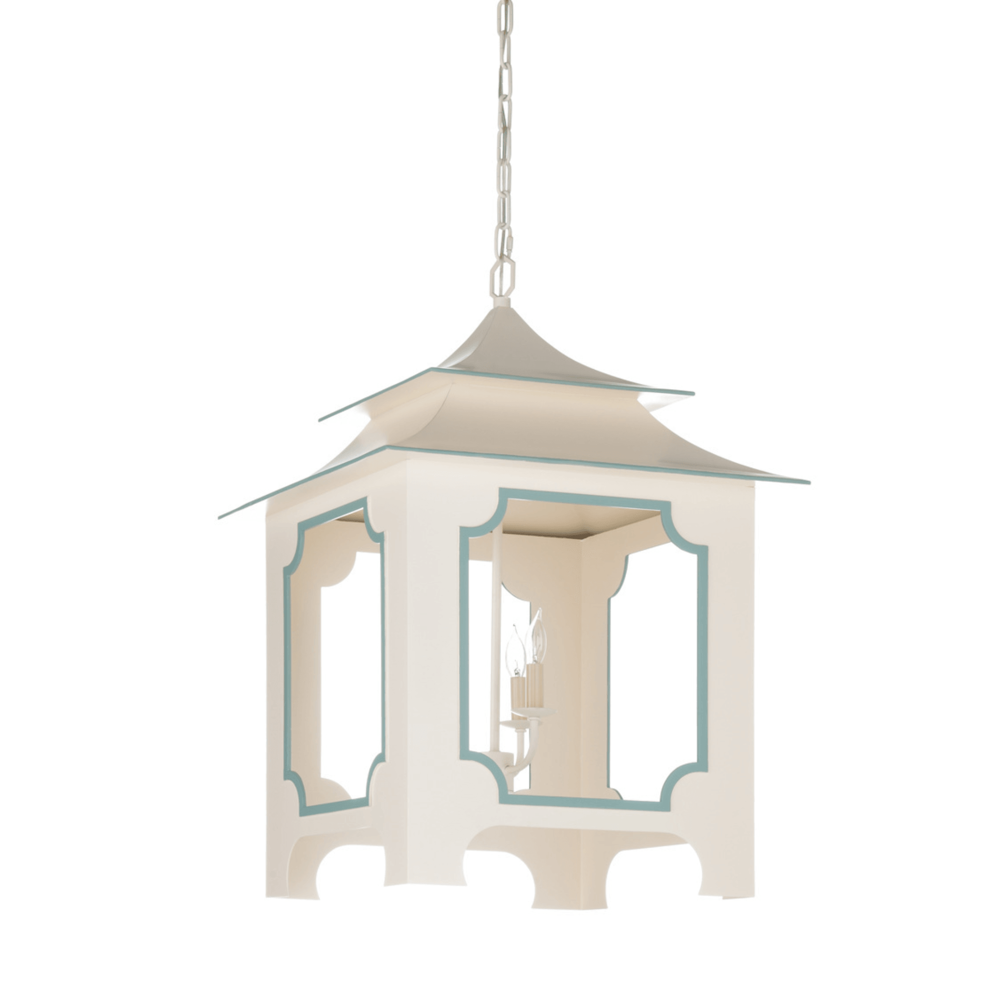 Large Tole Pagoda Lantern - Cream - Fairley Fancy
