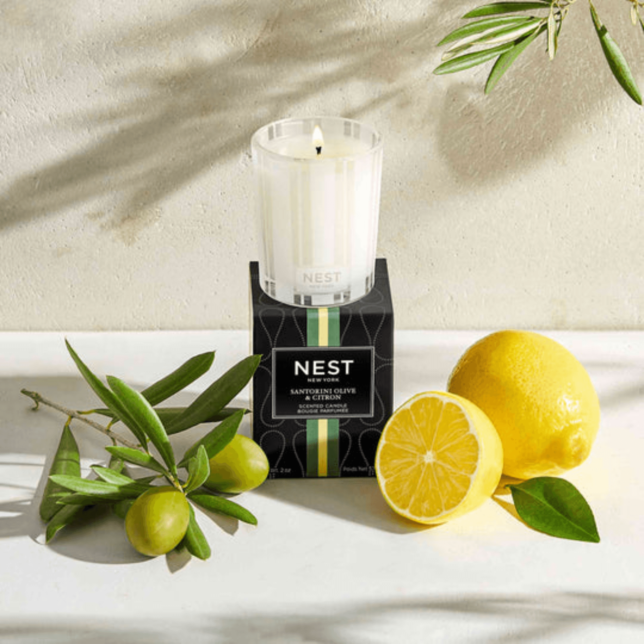 Santorini Olive & Citron Votive Candle - Fairley Fancy