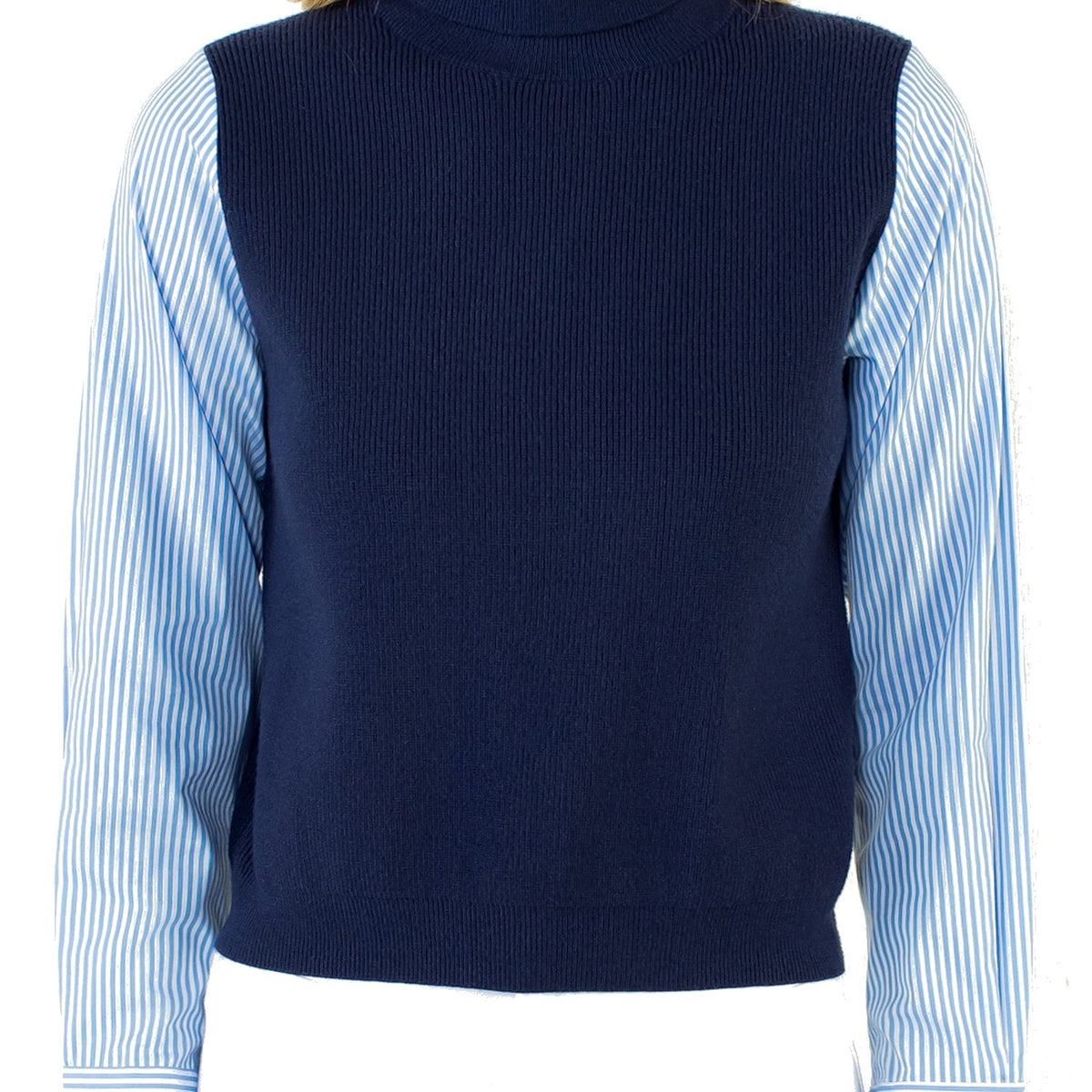 Stripe Sleeve Sweater Top - Fairley Fancy