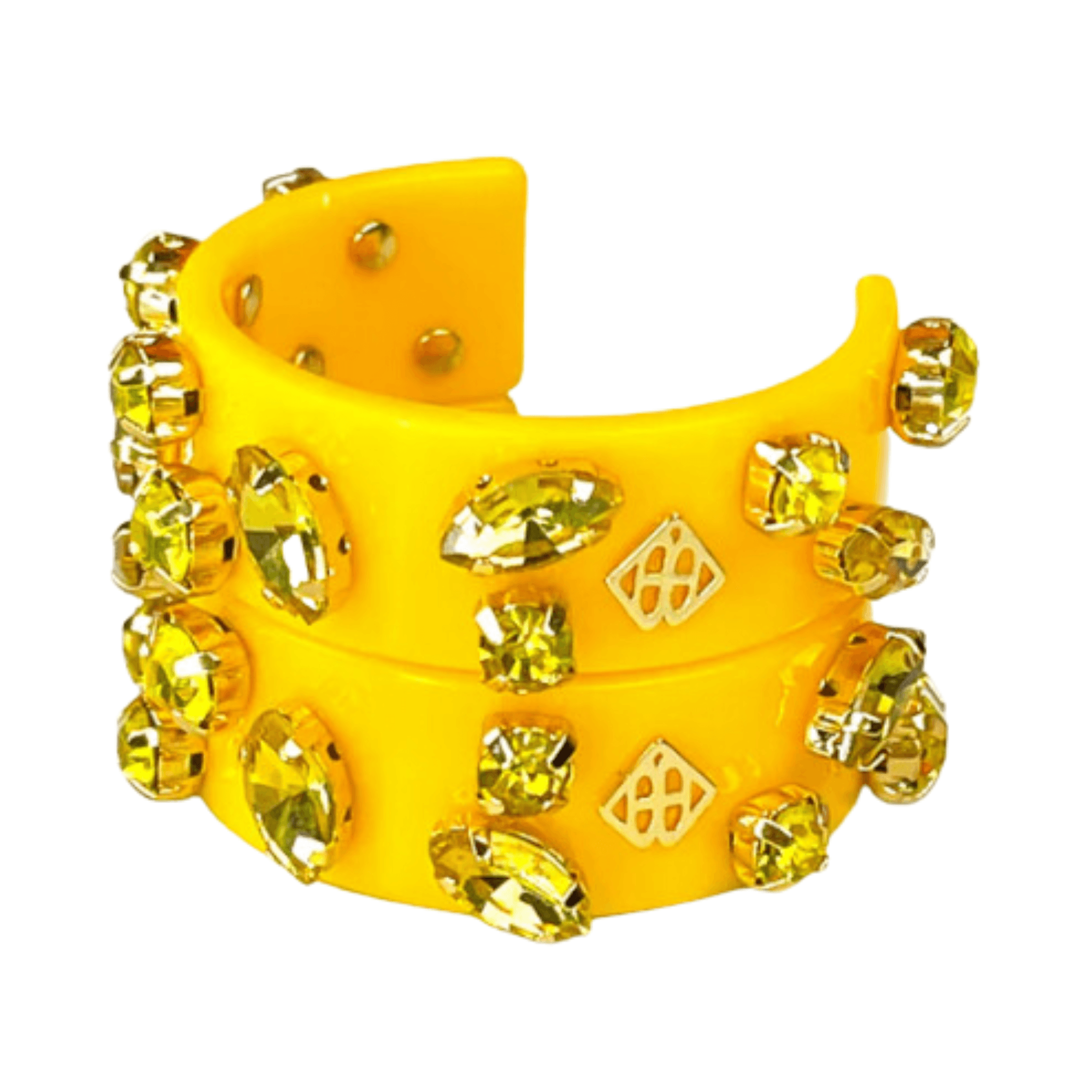 Yellow Resin Hoops with Yellow Crystals - Fairley Fancy