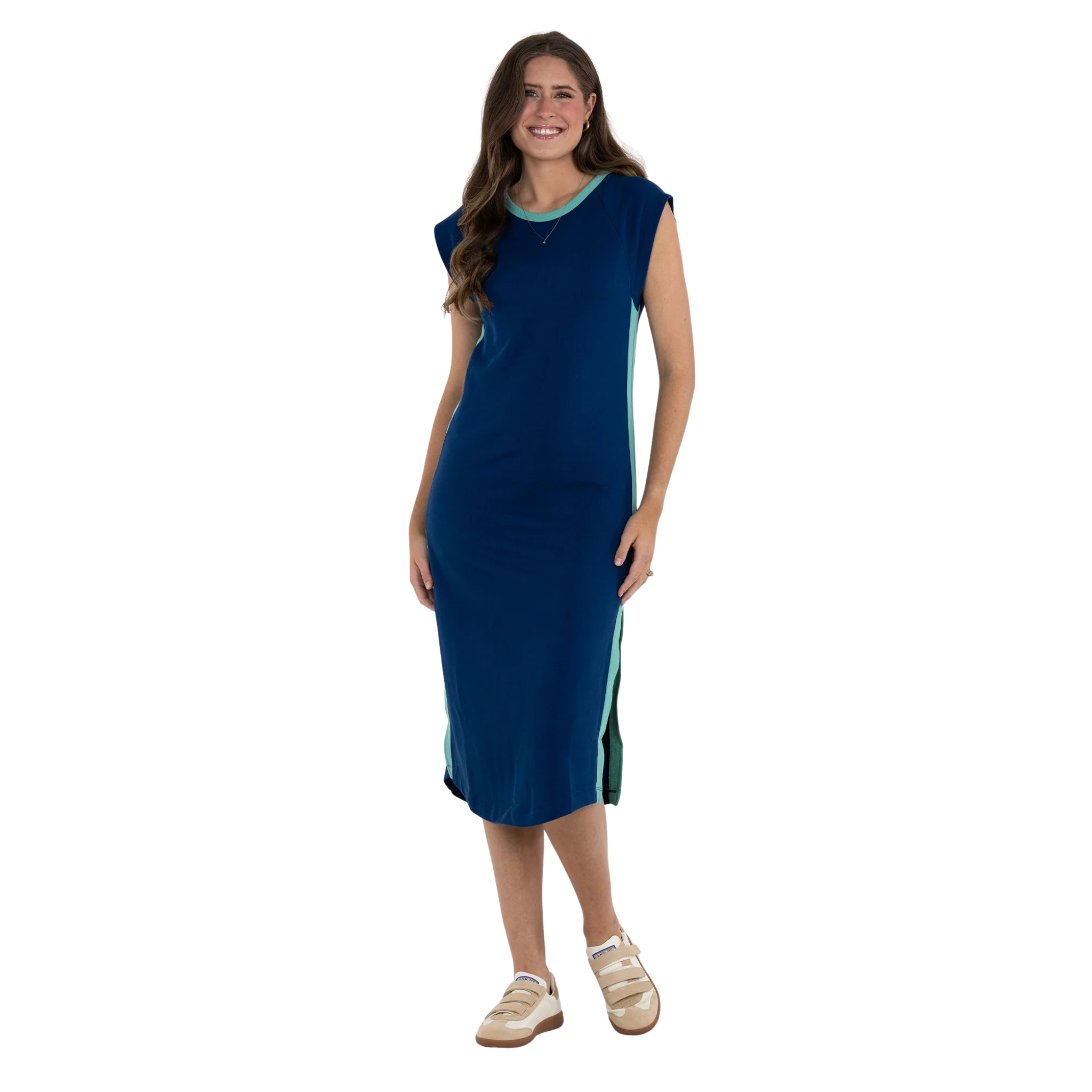 Channing Dress in Navy French Terry - Fairley Fancy