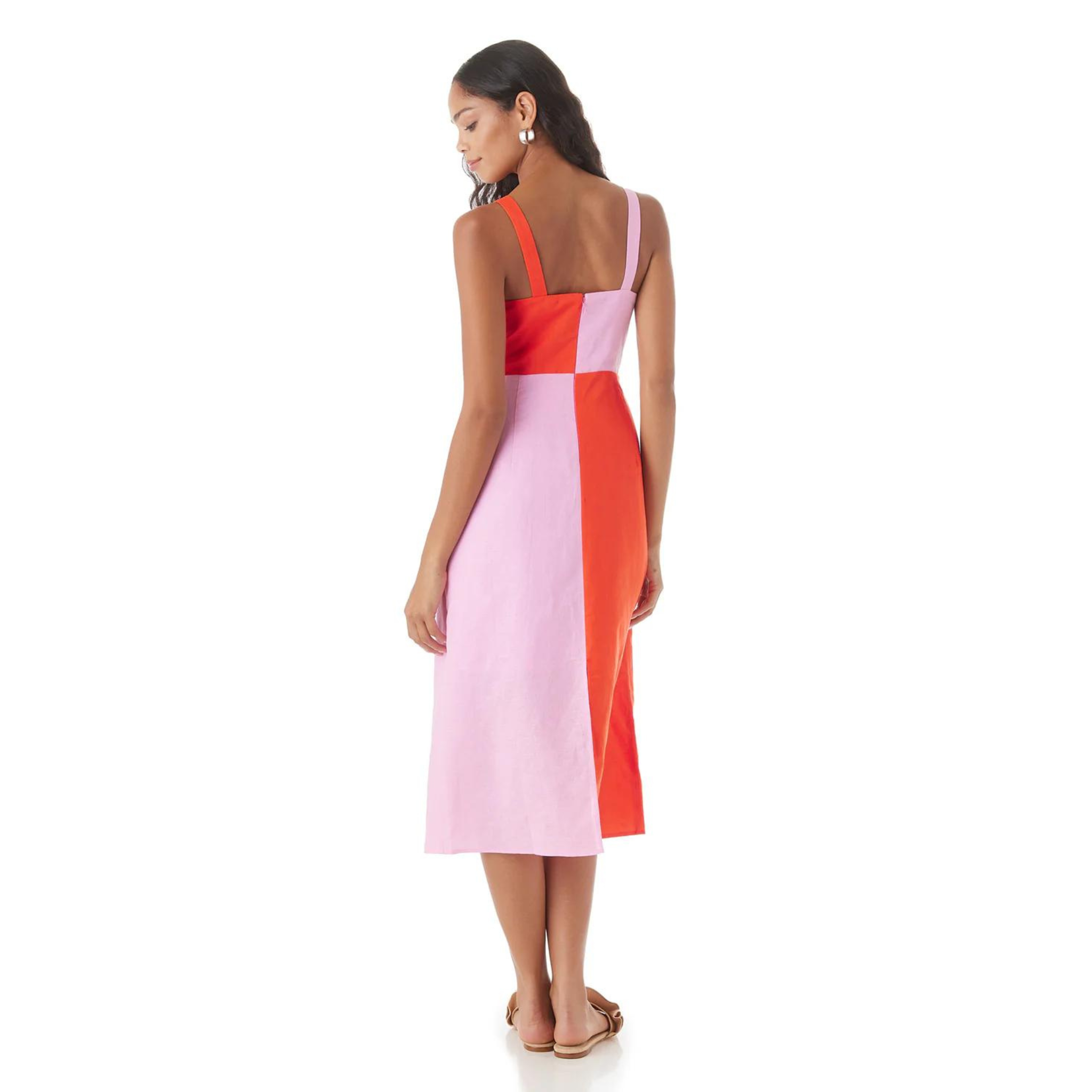 Thea Dress in Lobster Garden Rose - FAIRLEY FANCY