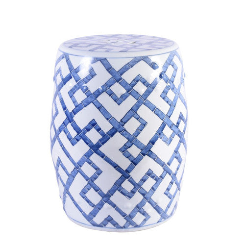 Blue And White Bamboo Joints Porcelain Garden Stool