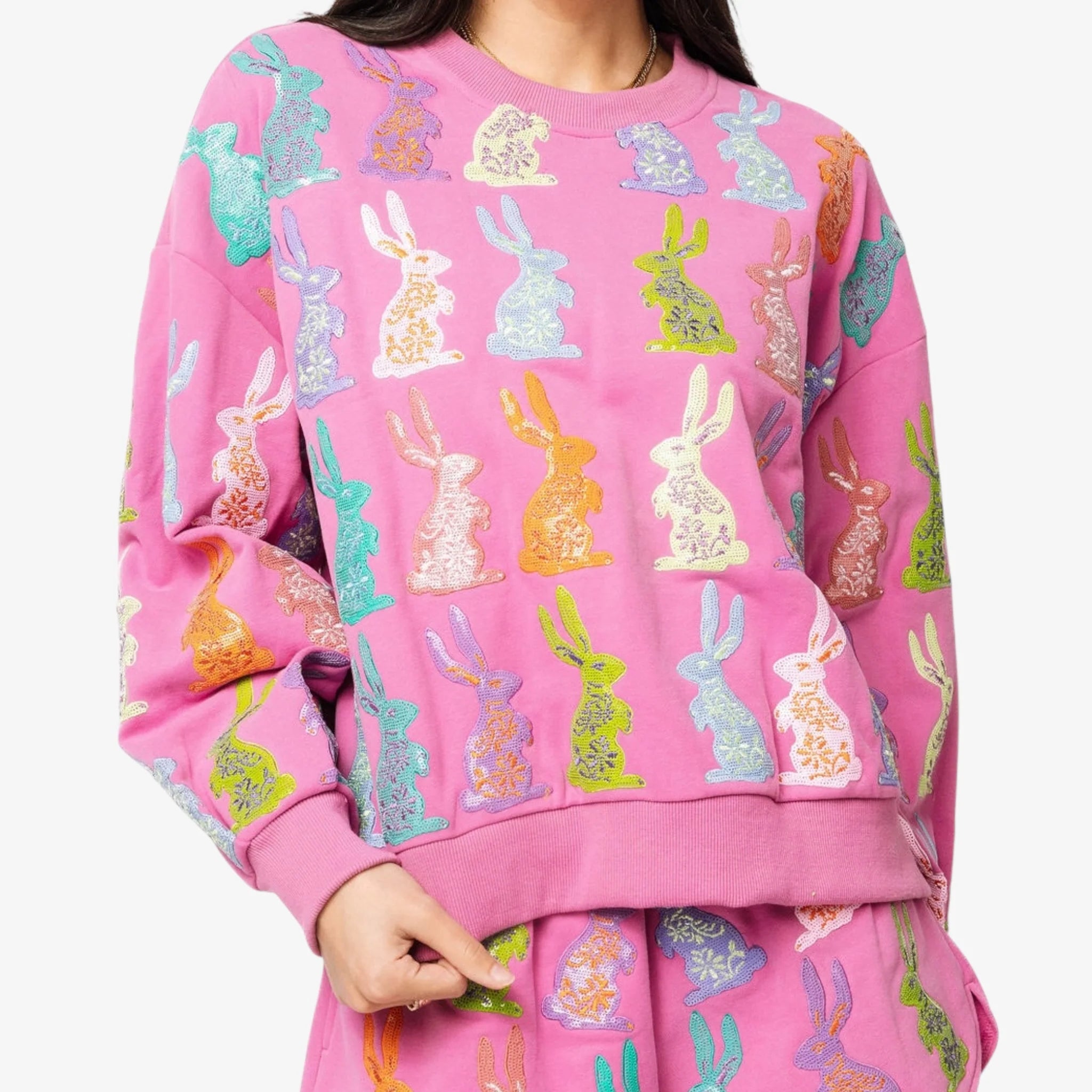Purple Multi Easter Bunny Sweatshirt - Fairley Fancy