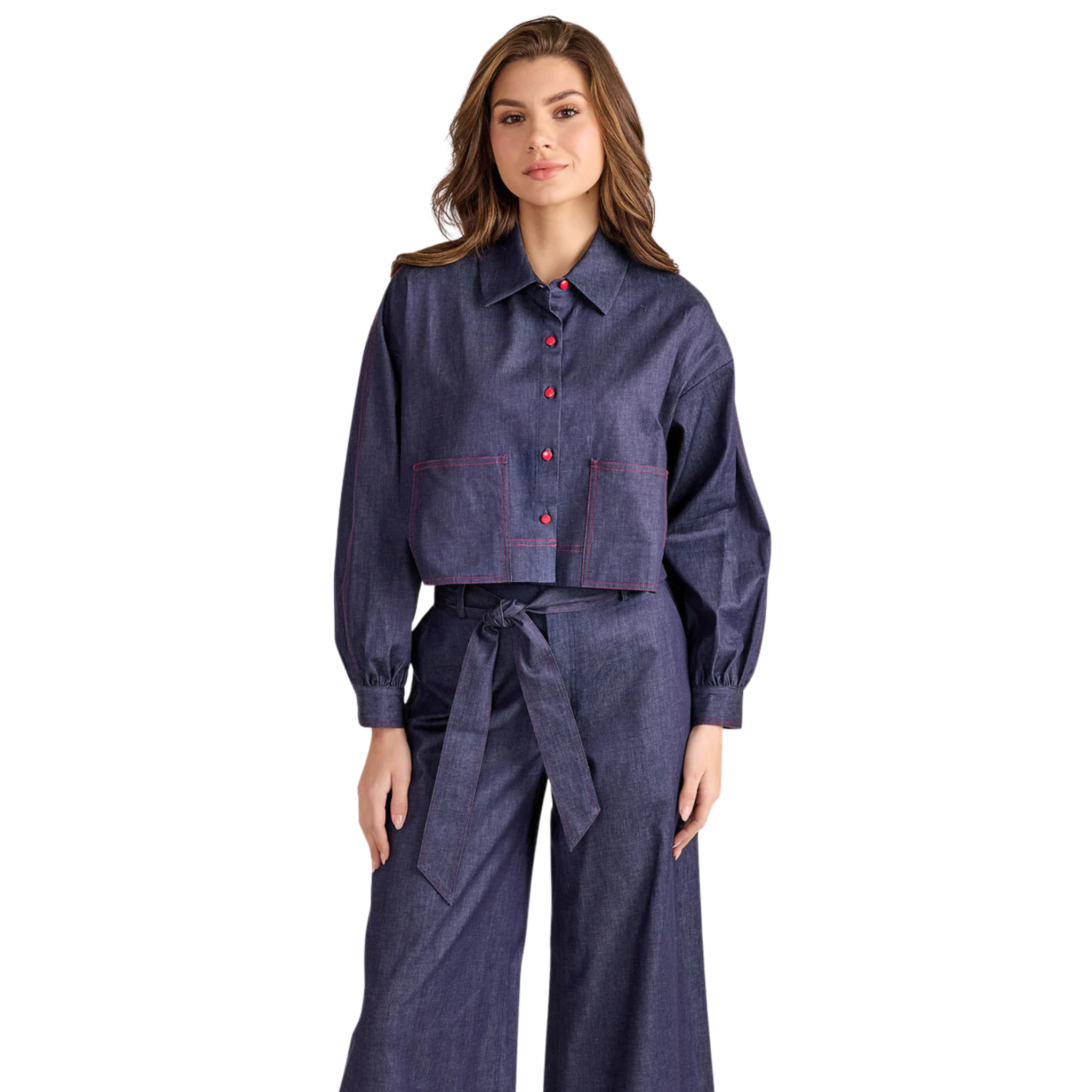 Mattie Top in Inks Blue-Fairley Fancy