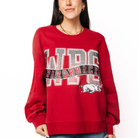 Arkansas Rhinestone Metallic Banner Sweatshirt - Fairley Fancy