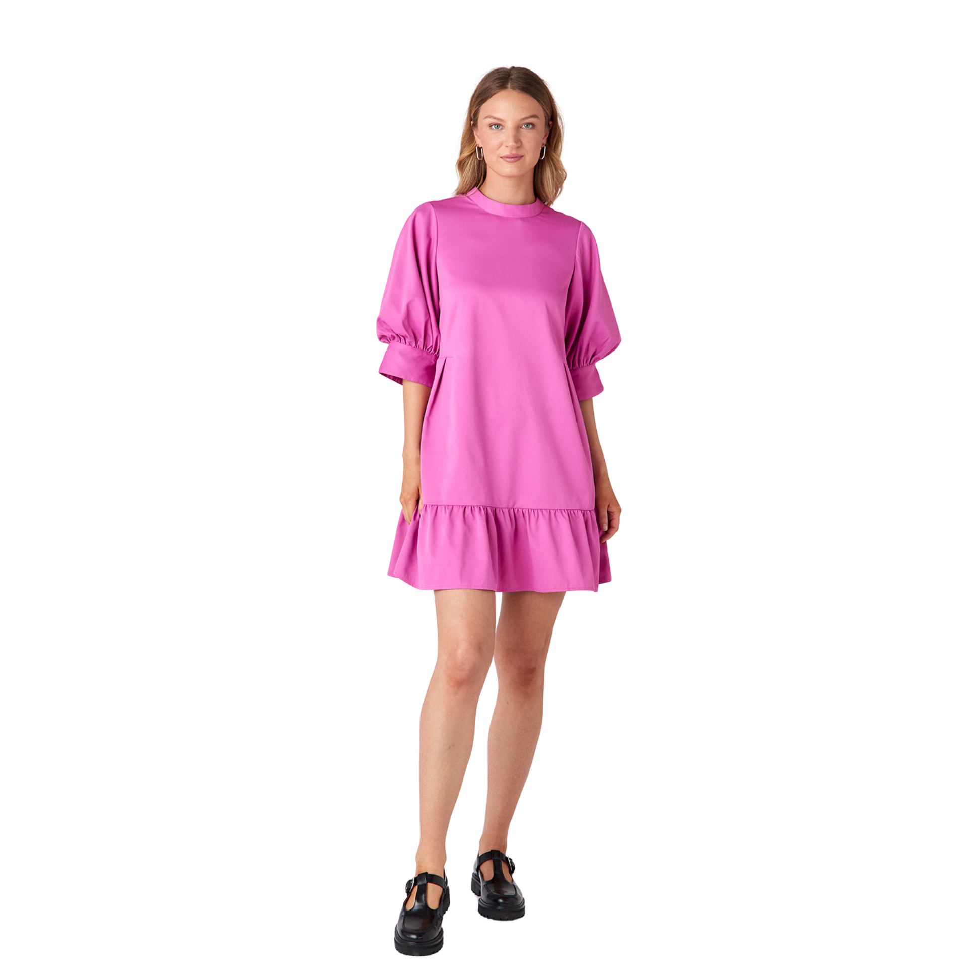 Brixton Dress in Super Pink - Fairley Fancy