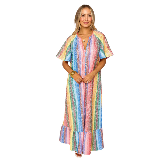 Tullah Caftan Maxi Dress in Enchanting - Fairley Fancy