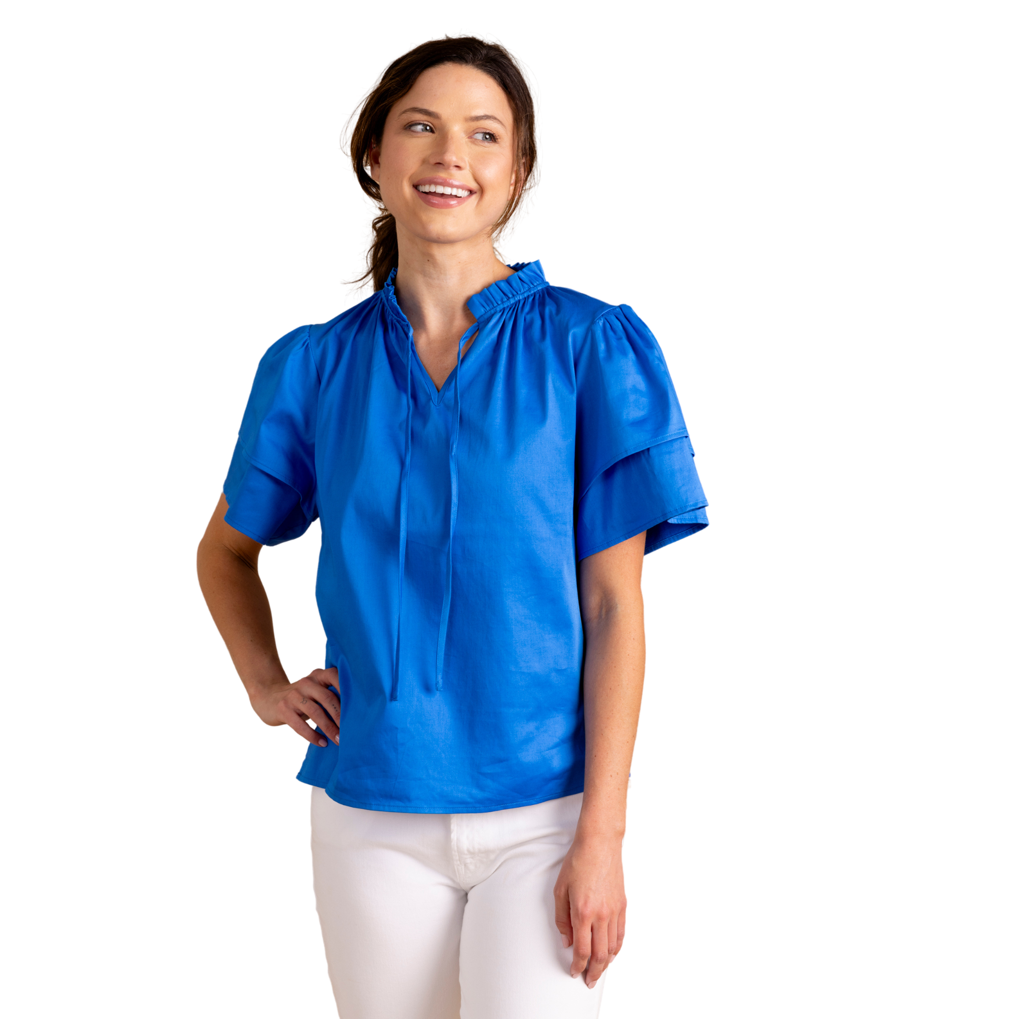 Sally Top in Indigo - FAIRLEY FANCY