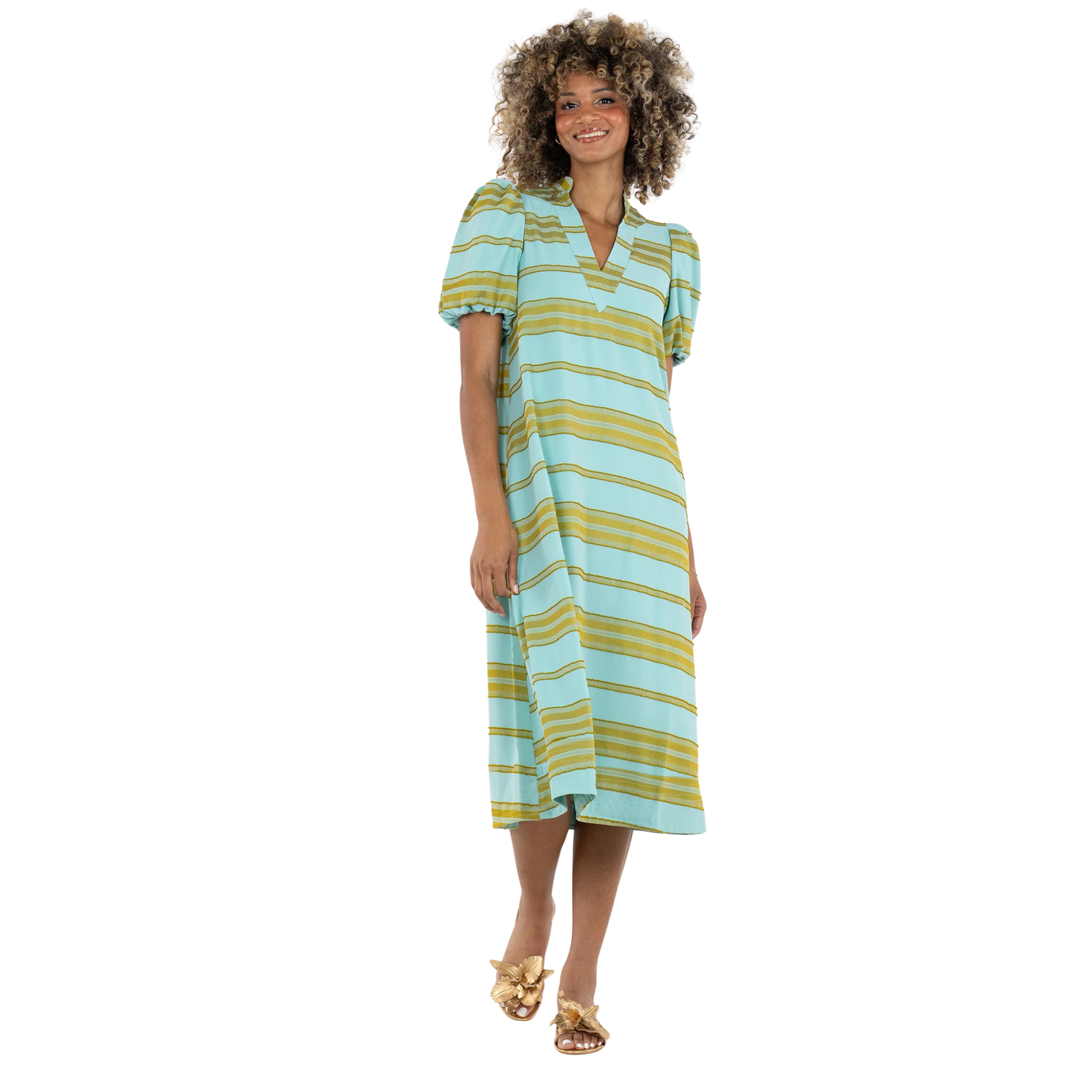 Hampton Dress in Fringe Stripe - Fairley Fancy