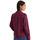Flora Long Sleeve Classic Stripe Top in Flamingo/Black - Fairley Fancy
