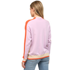 Colorblock Funnel Neck Sweater in Taupe and Orange - Fairley Fancy