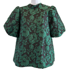 Green Bubble Sleeve Top - Fairley Fancy