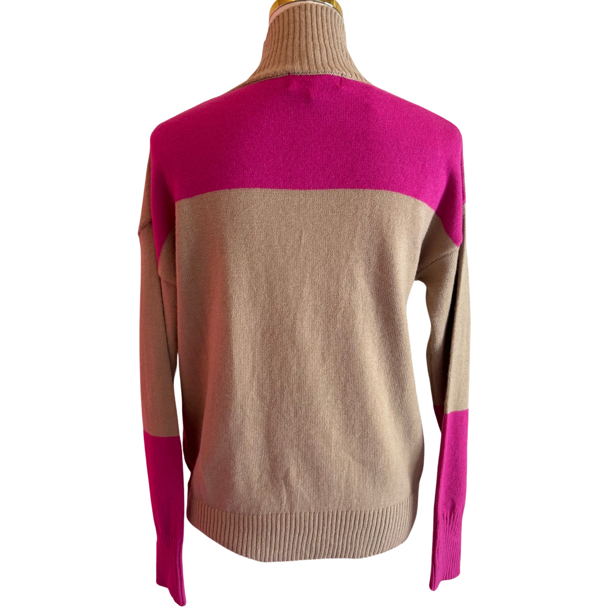 Color Block Mock Neck Sweater - Fairely Fancy