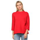 Mock Neck Pullover Sweater in Red - Fairley Fancy