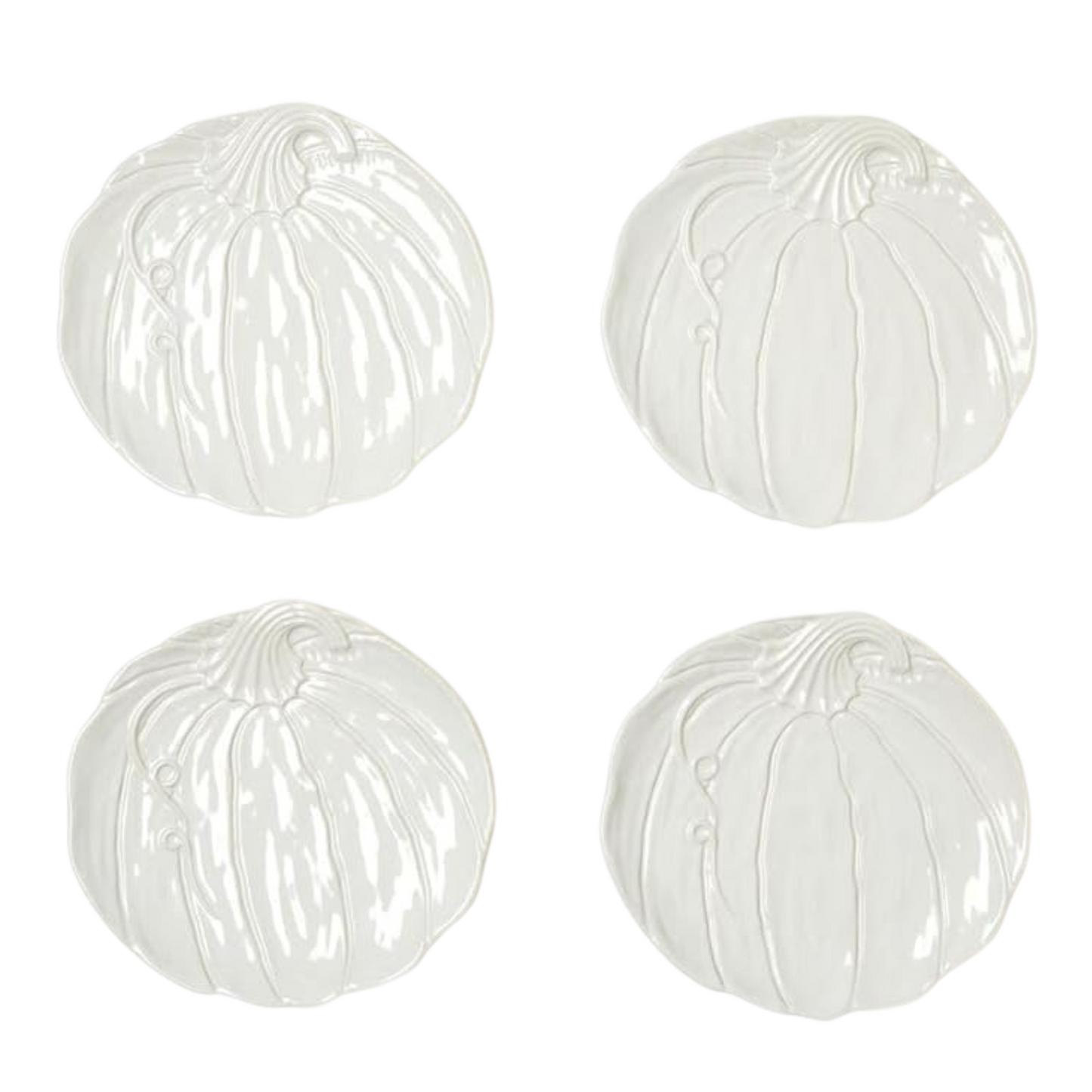 Pumpkin Accent Plates in Stoneware, Set of 4 - Fairley Fancy