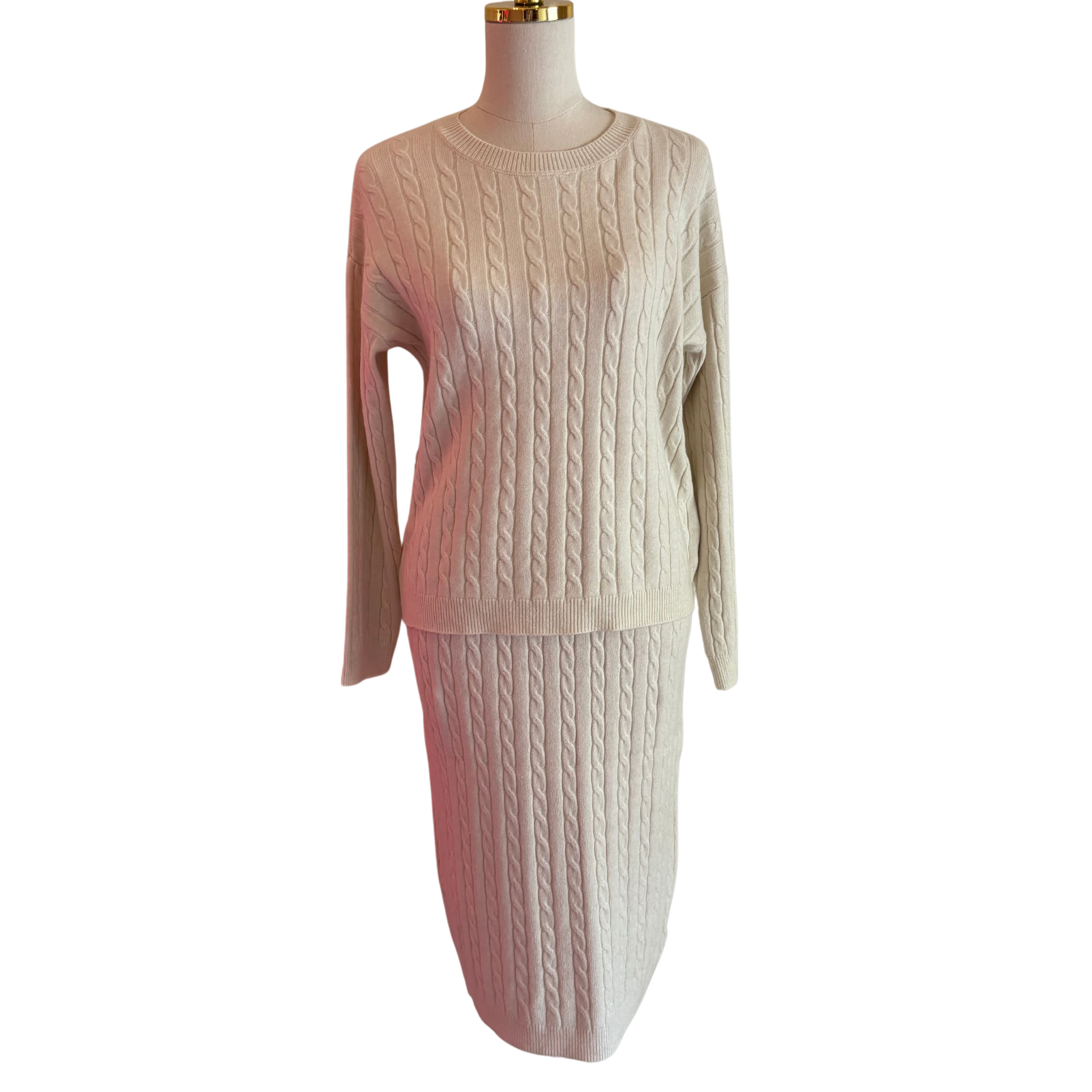 Almond Milk Sweater & Skirt Set - fairley fancy