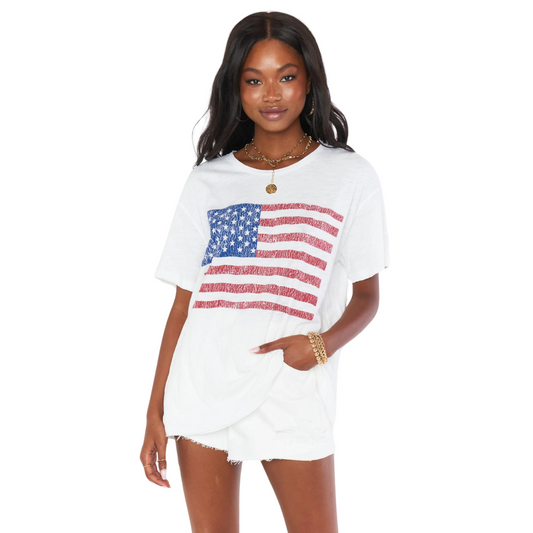 Cooper Tee in American Flag Graphic - FAIRLEY FANCY