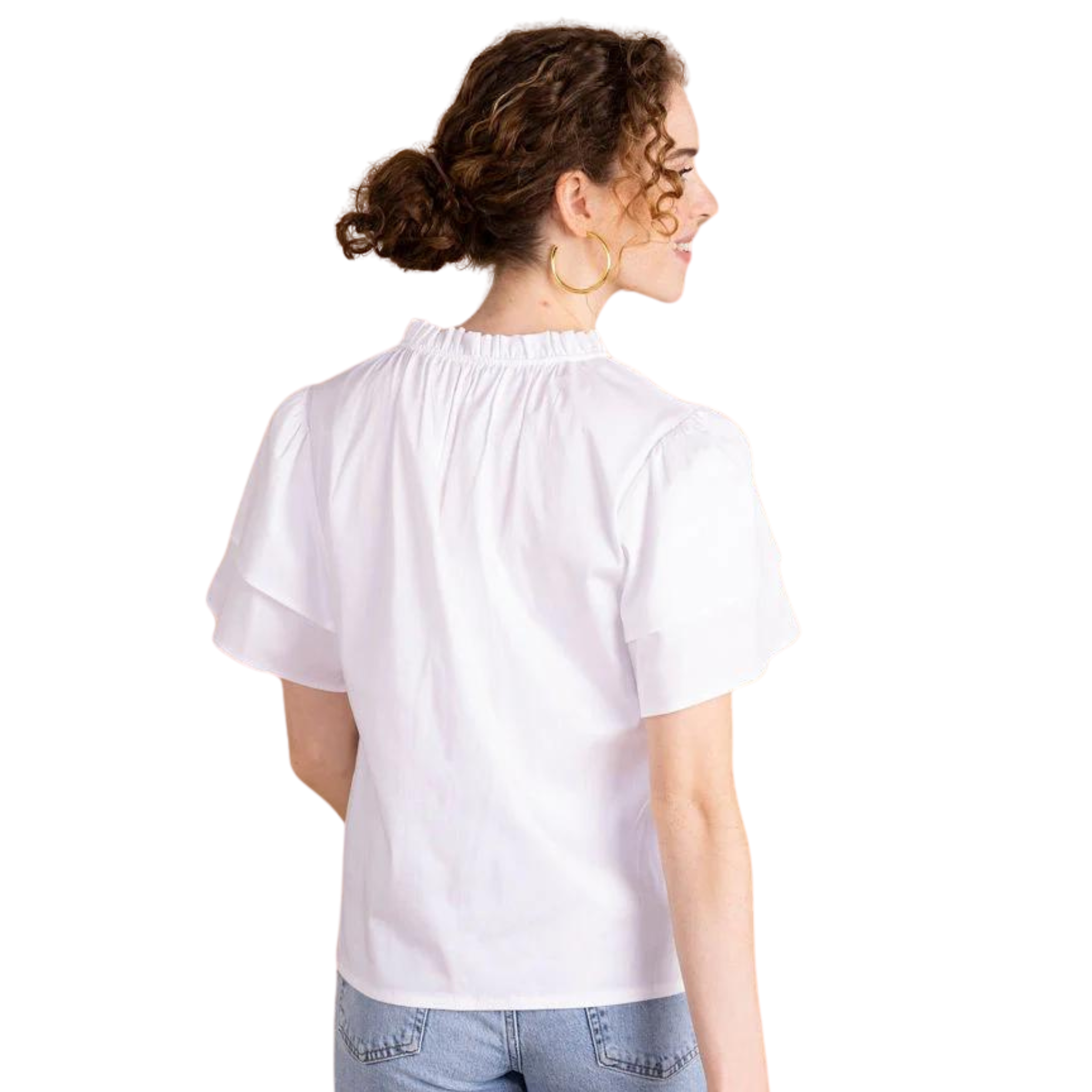 Sally Top in White - FAIRLEY FANCY