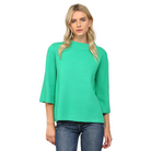 Mock Neck Pullover Sweater in Kelly Green - Fairley Fancy