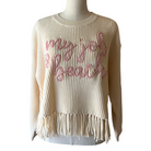 My Job Is Beach Fringe Sweater - FAIRLEY FANCY