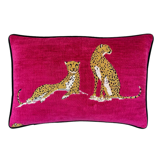 Tabbytha in Hot Pink Velvet Pillow - Fairley Fancy
