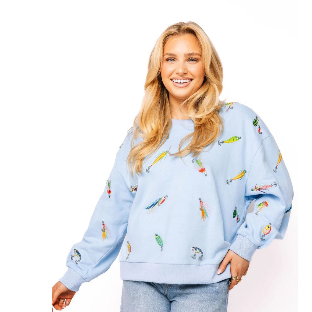Light Blue Fishing Lure Sweatshirt