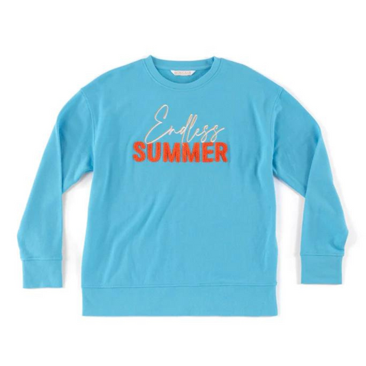 "Endless Summer" Sweatshirt in Aqua - FAIRLEY FANCY