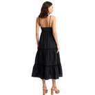 Lace Trim Insert Cami Dress in Black - FAIRLEY FANCY