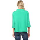 Mock Neck Pullover Sweater in Kelly Green - Fairley Fancy