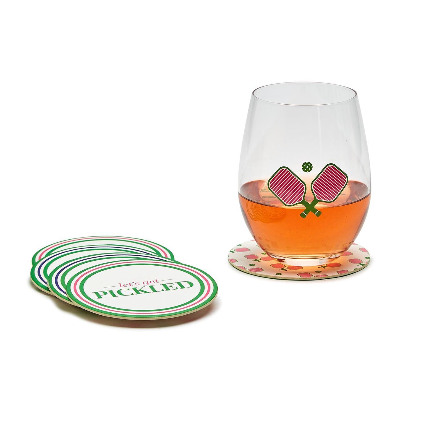 Pickleball Heavyweight Paper Coasters in Gift Box, Set of 24 - FAIRLEY FANCY