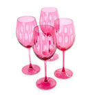 Pink Stemmed Wine Glass, Set of 4