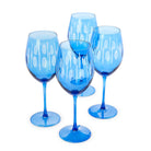 Blue Stemmed Wine Glass