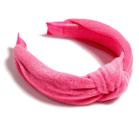 Terry Knotted Headband in Fuchsia - FAIRLEY FANCY