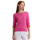 Tyler 3/4 Sleeve Sweater in Guave and Tangerine - Fairley Fancy